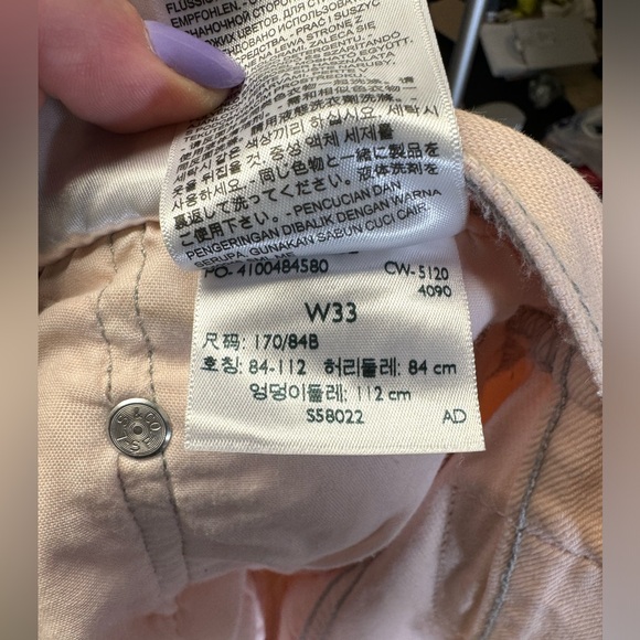 Levi’s 501 size 33 peachy pink denim cutoffs - Picture 3 of 5